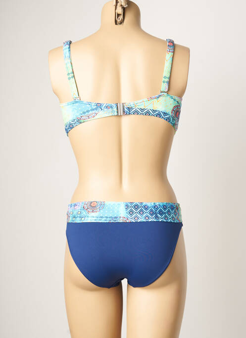Maillot de bain 2 pièces stretch haut soutien-gorge emboitant bleu SUN PLAYA femme