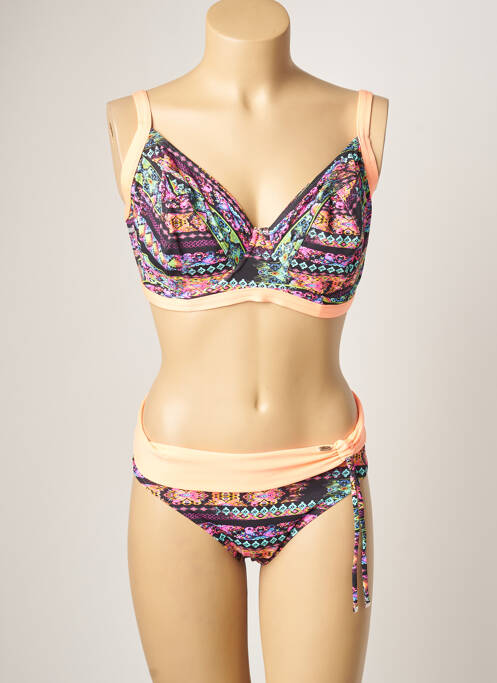 Maillot de bain 2 pièces stretch haut soutien-gorge emboitant rose SUN PLAYA femme