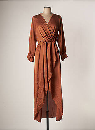 Robe longue manches longues manches longues marron RUE DES ABBESSES femme