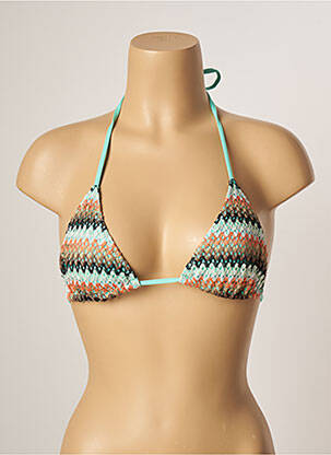 Haut de maillot de bain fermeture liens à nouer haut triangles vert KIWI femme