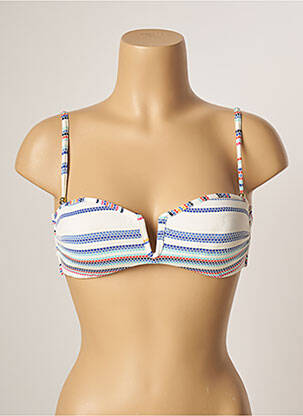 Haut de maillot de bain stretch haut soutien-gorge moulé blanc KIWI femme