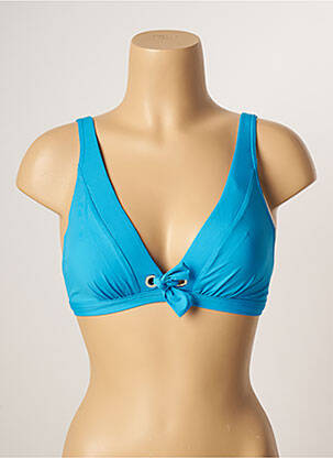Haut de maillot de bain stretch haut triangles bleu LIVIA femme