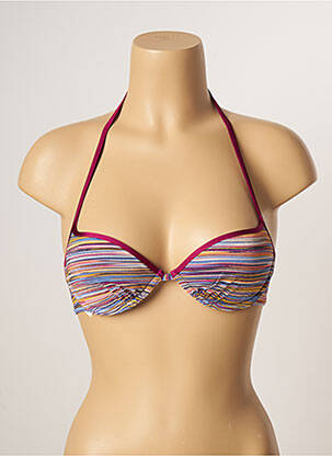 Haut de maillot de bain stretch haut soutien-gorge moulé rose KIWI femme