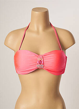 Haut de maillot de bain stretch haut soutien-gorge moulé rose LIVIA femme