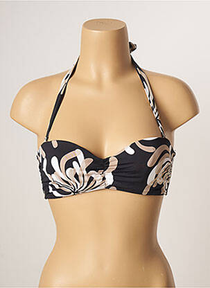 Haut de maillot de bain stretch haut soutien-gorge balconnet noir KIWI femme