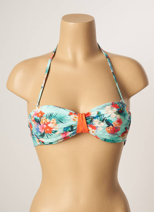 Haut de maillot de bain stretch haut bandeau bleu LIVIA femme
