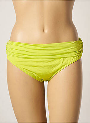 Bas de maillot de bain effet matière satinée culotte vert KIWI femme