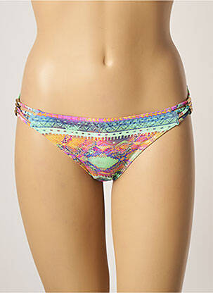 Bas de maillot de bain imprimé fantaisie culotte vert KIWI femme