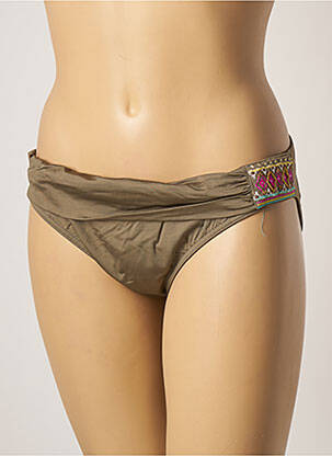 Bas de maillot de bain stretch culotte vert LIVIA femme