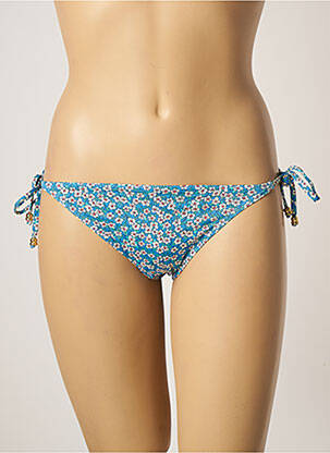 Bas de maillot de bain fermeture liens à nouer bikini bleu KIWI femme
