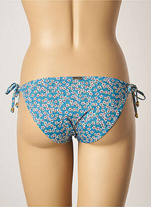 Bas de maillot de bain fermeture liens à nouer bikini bleu KIWI femme