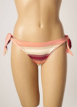 Bas de maillot de bain imprimé rayures bikini rose KIWI femme
