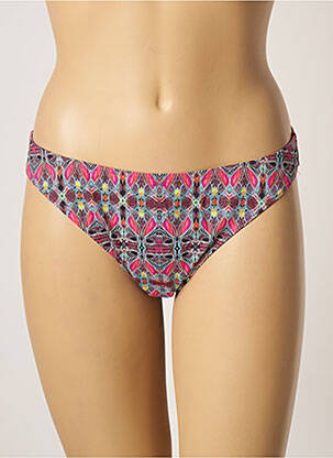 Bas de maillot de bain imprimé fantaisie culotte rose KIWI femme