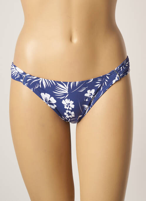 Bas de maillot de bain imprimé fleurs culotte bleu KIWI femme