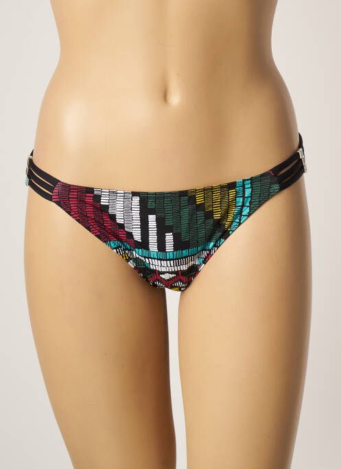 Bas de maillot de bain imprimé fantaisie culotte noir KIWI femme