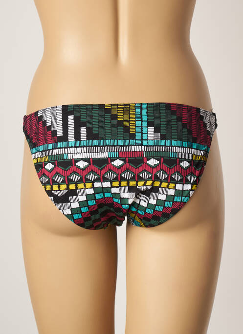 Bas de maillot de bain imprimé fantaisie culotte noir KIWI femme