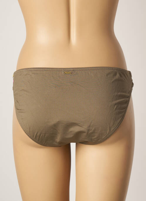 Bas de maillot de bain stretch culotte vert LIVIA femme