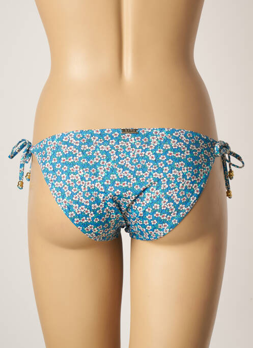 Bas de maillot de bain fermeture liens à nouer bikini bleu KIWI femme