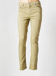 Pantalon slim tissage popeline taille normale vert KANOPE femme