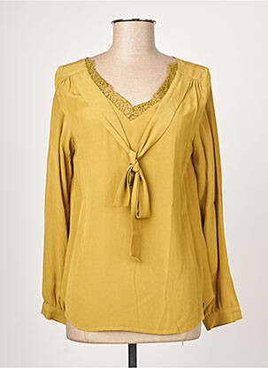 Blouse poignets boutonnés avec fente manches longues vert LPB femme
