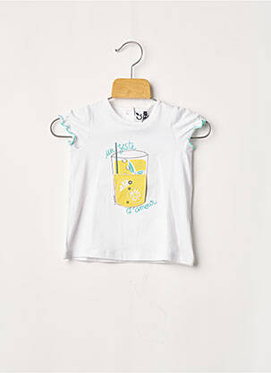 T-shirt stretch manches courtes blanc 3 POMMES fille