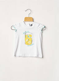 T-shirt stretch manches courtes blanc 3 POMMES fille