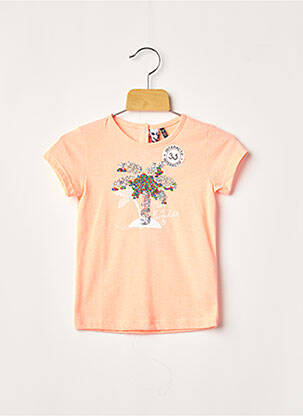 T-shirt coupe droite manches courtes orange 3 POMMES fille