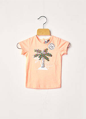 T-shirt coupe droite manches courtes orange 3 POMMES fille