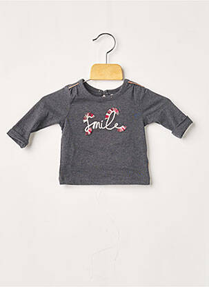 T-shirt fermeture boutonnée au dos manches longues gris NOPPIES fille