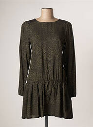 Robe mi-longue col rond manches longues vert BECKARO fille