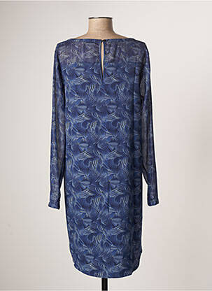 Robe mi-longue imprimé fantaisie manches longues bleu LPB femme