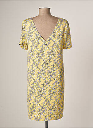 Robe courte manches courtes manches courtes jaune LPB femme
