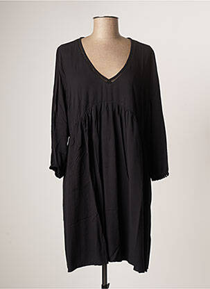 Robe mi-longue manches longues manches longues noir LPB femme