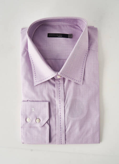Chemise manches longues violet PIERRE CARDIN pour homme