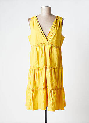Robe mi-longue sans manche sans manche jaune LA FÉE ATELIER BY LA FÉE MARABOUTÉE femme