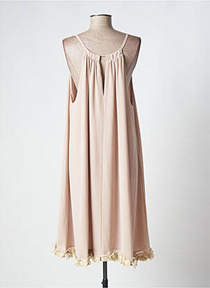 Robe mi-longue coupe fluide fines bretelles beige CRISTINA BARROS femme
