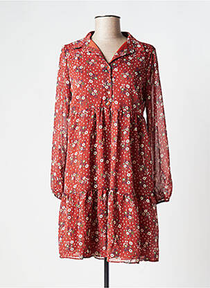 Robe courte coupe fluide manches longues marron MARGVERY femme