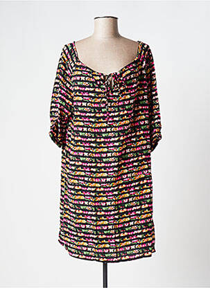 Robe courte manches courtes manches courtes noir YSABEL MORA femme