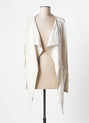 Gilet manches longues stretch beige MALOKA femme