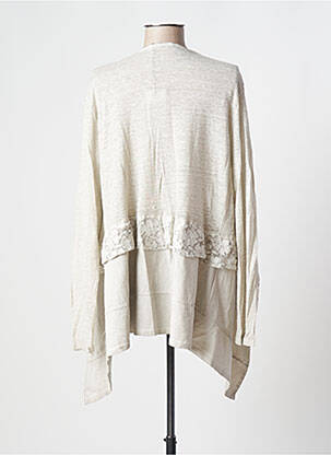 Gilet manches longues stretch beige MALOKA femme
