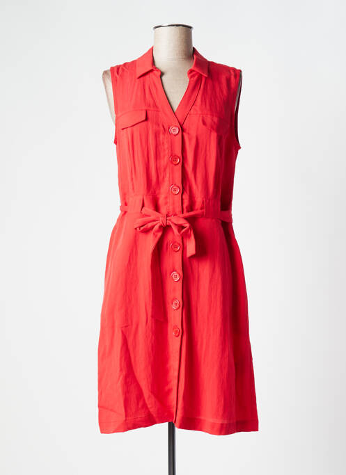 Robe mi-longue tissage crêpe sans manche rouge DOLCEZZA femme