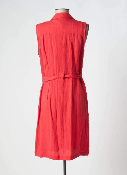 Robe mi-longue tissage crêpe sans manche rouge DOLCEZZA femme