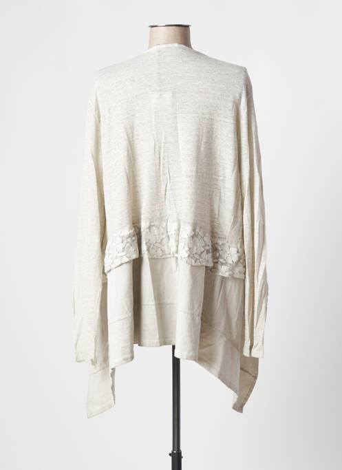 Gilet manches longues beige MALOKA pour femme