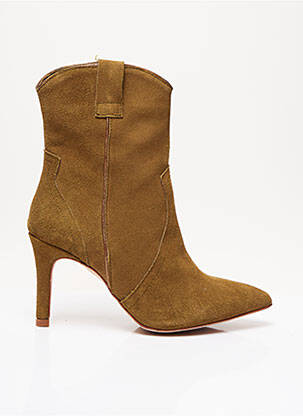 Bottines/boots bout pointu talon de 7 à 9cm vert SMS femme