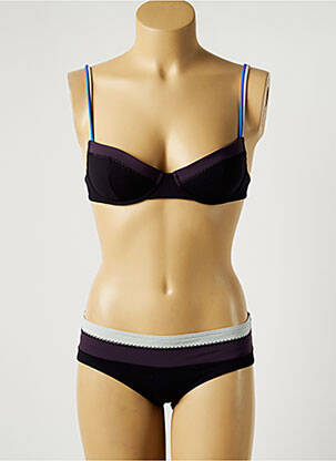 Maillot de bain 2 pièces stretch haut soutien-gorge moulé noir MAISON LEJABY femme
