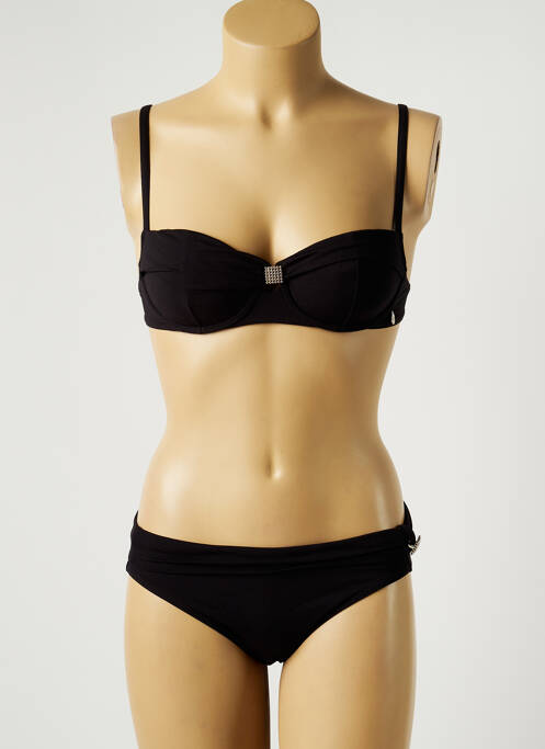 Maillot de bain 2 pièces stretch haut triangles noir MAISON LEJABY femme