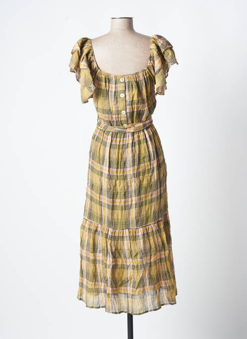 Robe longue vert LOUIZON pour femme