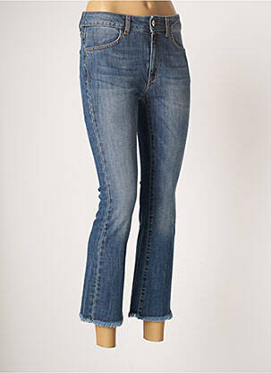 Jean coupe flare coupe droite évasée sur le bas taille haute bleu LAUREN VIDAL femme