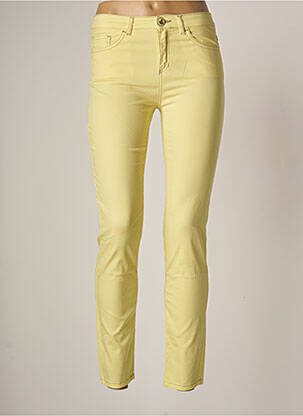 Pantalon slim tissage popeline taille normale jaune ELISA CAVALETTI femme