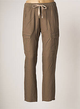 Pantalon cargo taille élastique taille normale vert ONE STEP femme